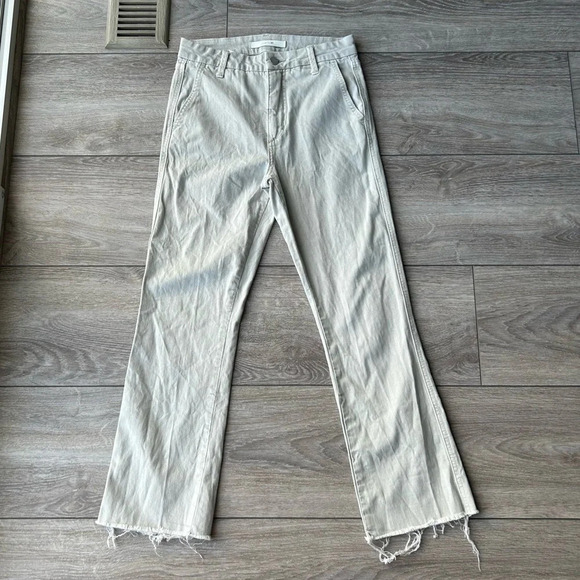 Joe’s High Rise Raw Hem Cropped Jeans  in Grey - Picture 1 of 12